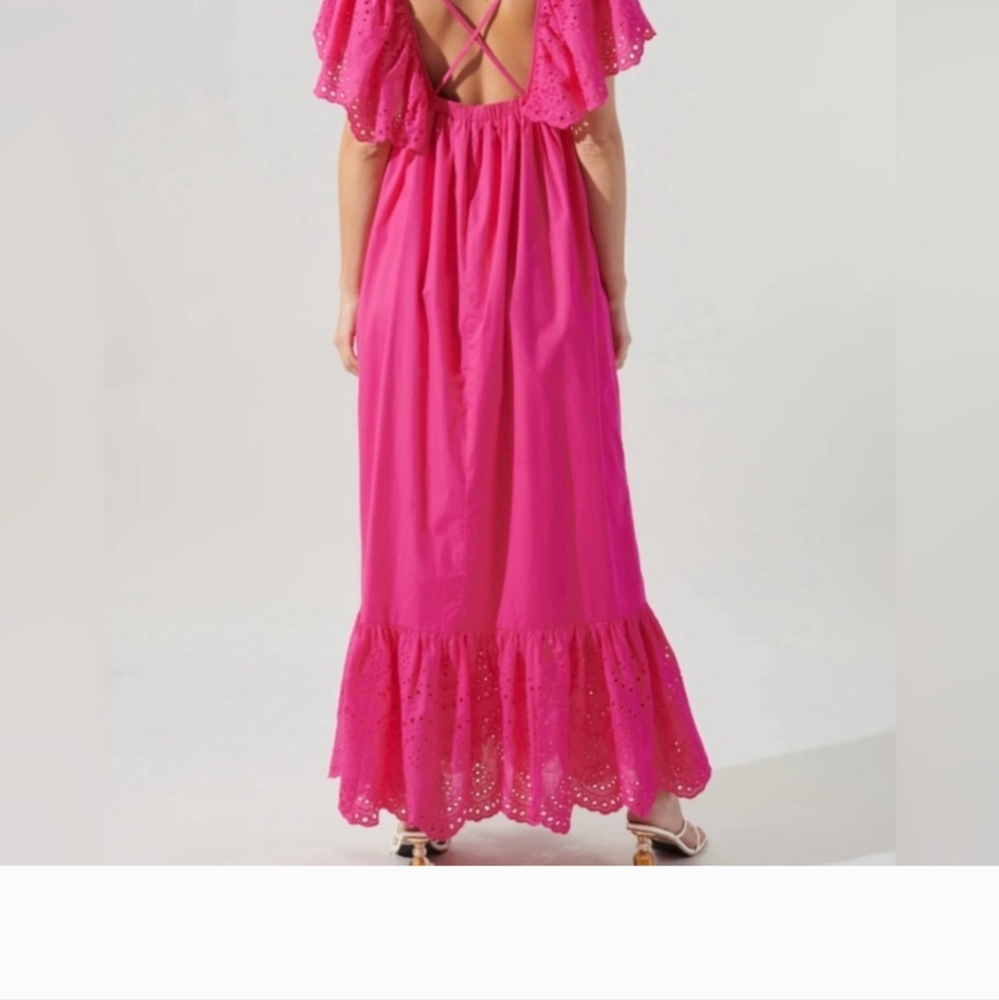 Barbie Princess Party Festival Maternity Summer Baby Shower Hot Pink Maxi Dress - Picture 9 of 9